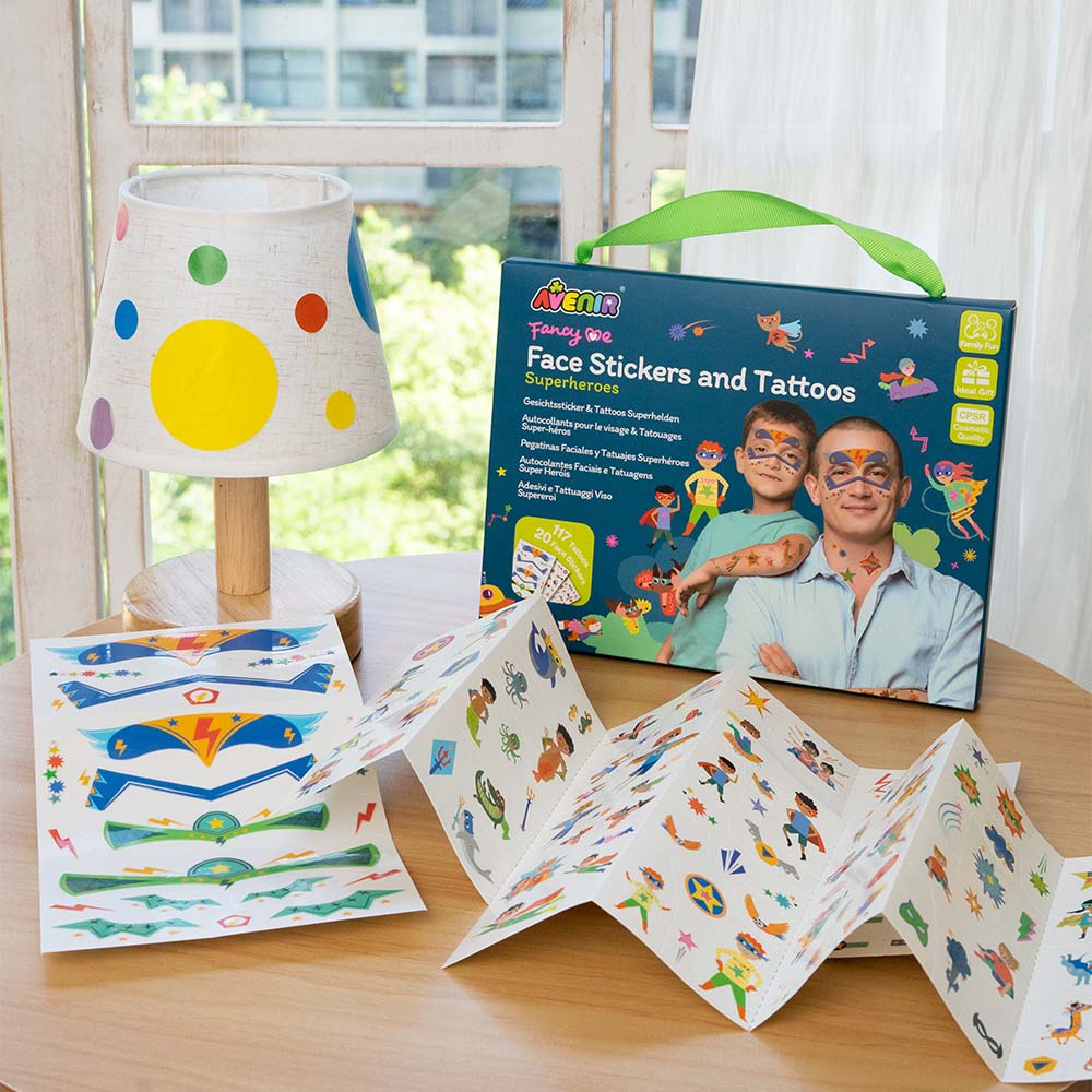 Fancy Me Face Stickers and Tattoos Superheroes