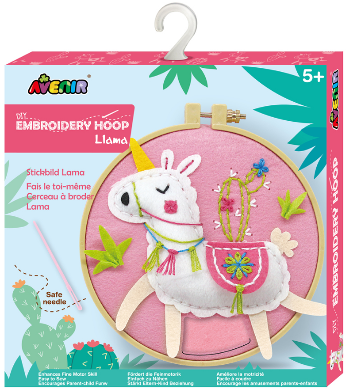 CH191707 DIY Embroidery Hoop-Llama
