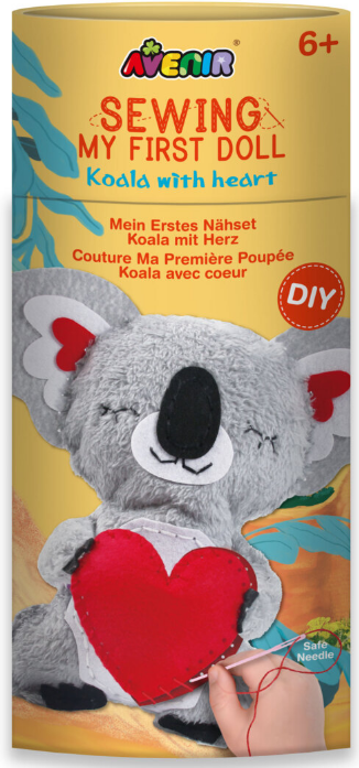 Sewing My First Doll 
 Koala with heart