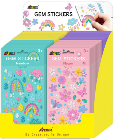 DP227454 Gem Stickers Free Assortment Display 48 pcs assorted
