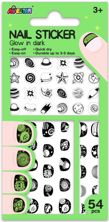 NA198179 Nail Sticker Glow in the dark - Space