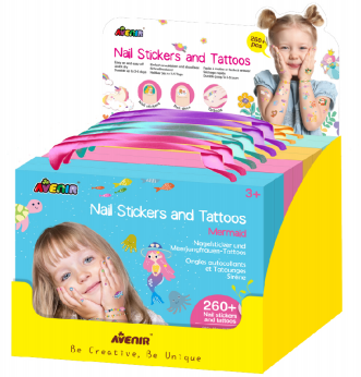 DP217379 Nail Stickers and Tattoos Free Assortment Display 8 pcs assorted