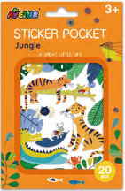 Sticker Pocket Gold Glitter - Jungle