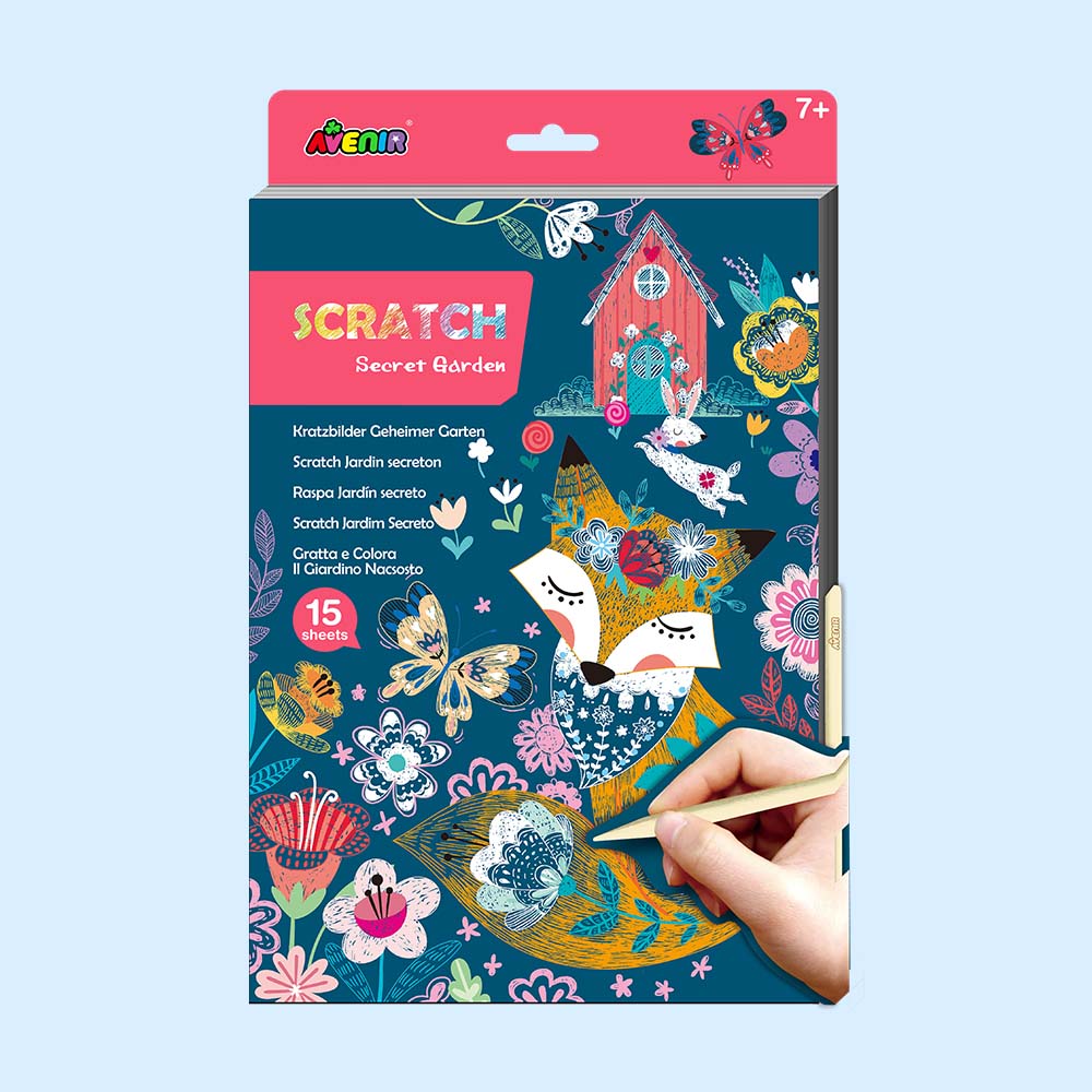 A4 Scratch Book Secret garden