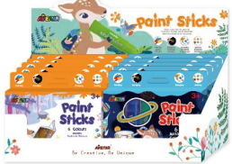 6 Colour Paint Sticks Free Assortment Display 12pcs assorted