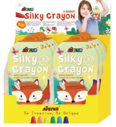 6 Colour Silky Crayon Free Assortment Display 8 pcs assorted