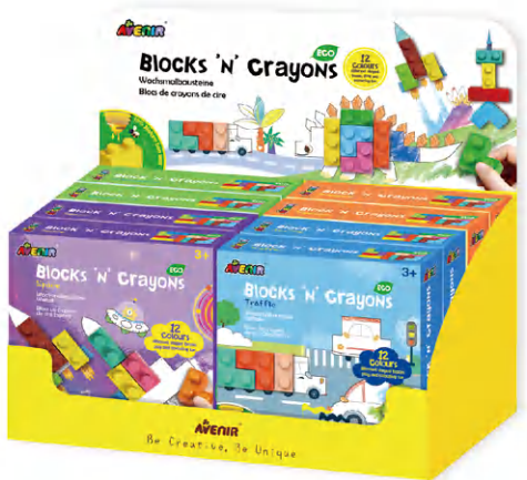 DP217377 Blocks "N" Crayons Free Assortment Display 8pcs