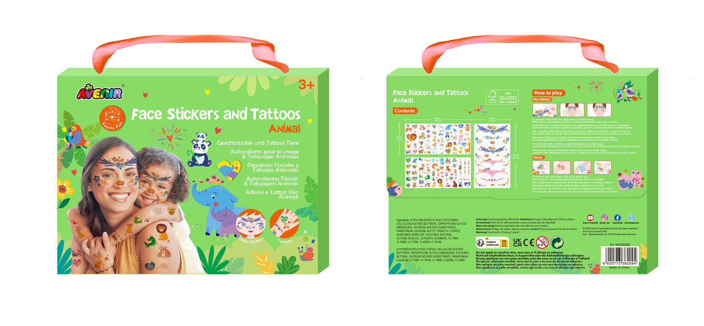NA238209 Face Stickers and Tattoos Animal