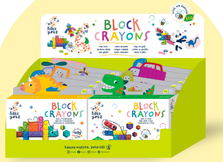 YKD223100 Block crayons Free Assortment Display 10 pcs assorted