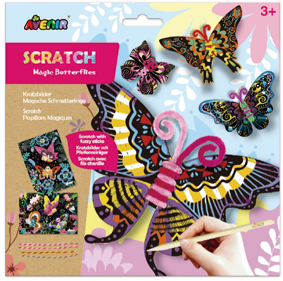 CH211787 Scratch with Fuzzy Sticks Butterflies