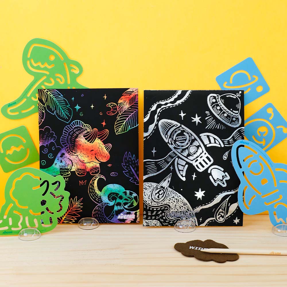 Scratch with Stencil Dinos