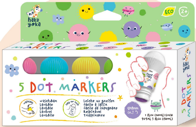 CP233116 5 Dot Markers -5 Pastel Colours